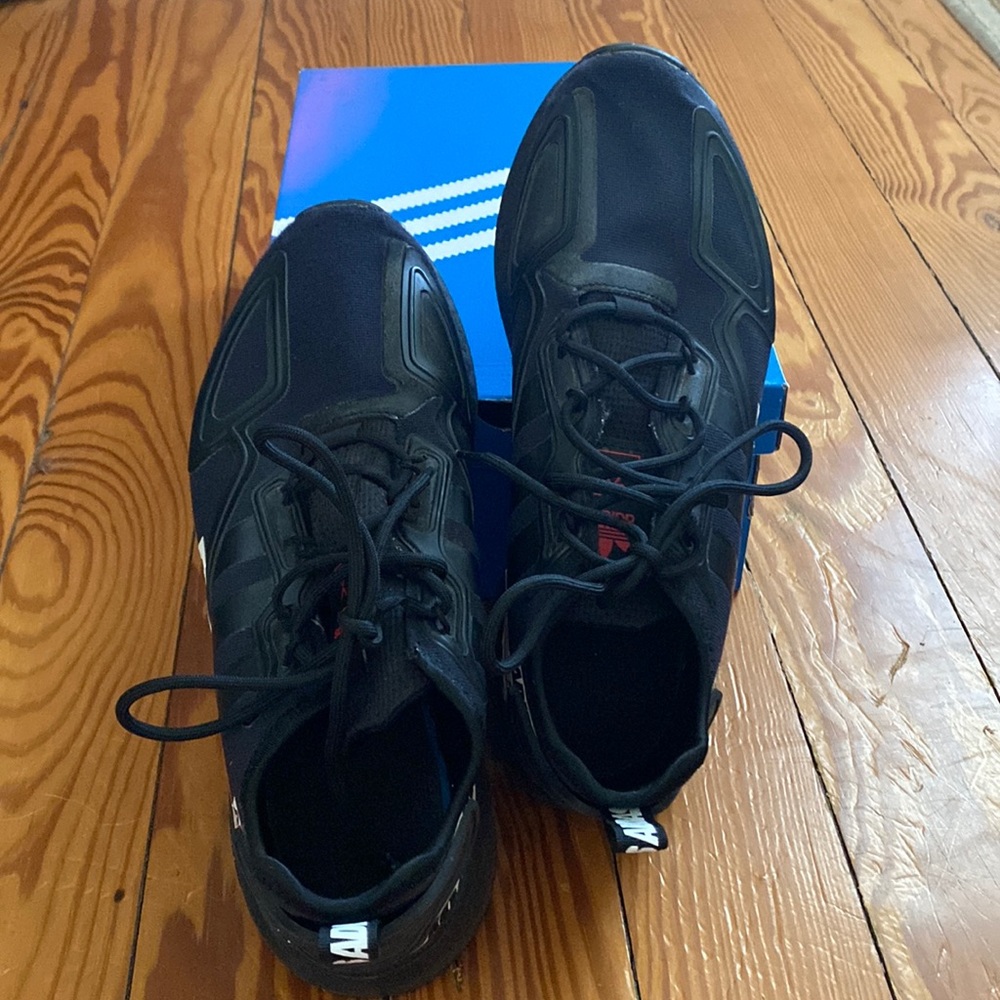Men’s black ZX 2K Boost tennis shoes (adidas)